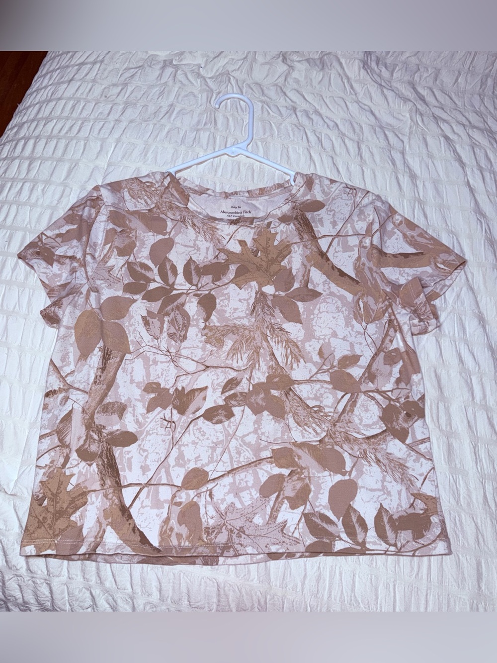 Abercrombie & Fitch Baby Tee with Tan camo Print